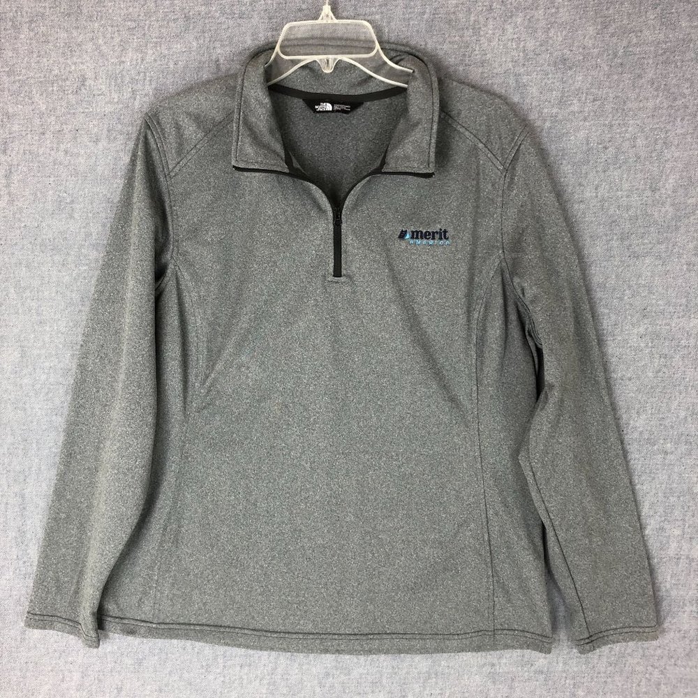 The North Face Pullover Sweater XXL 1/4 Zip Long Sleeve Outdoor Gray Women's
